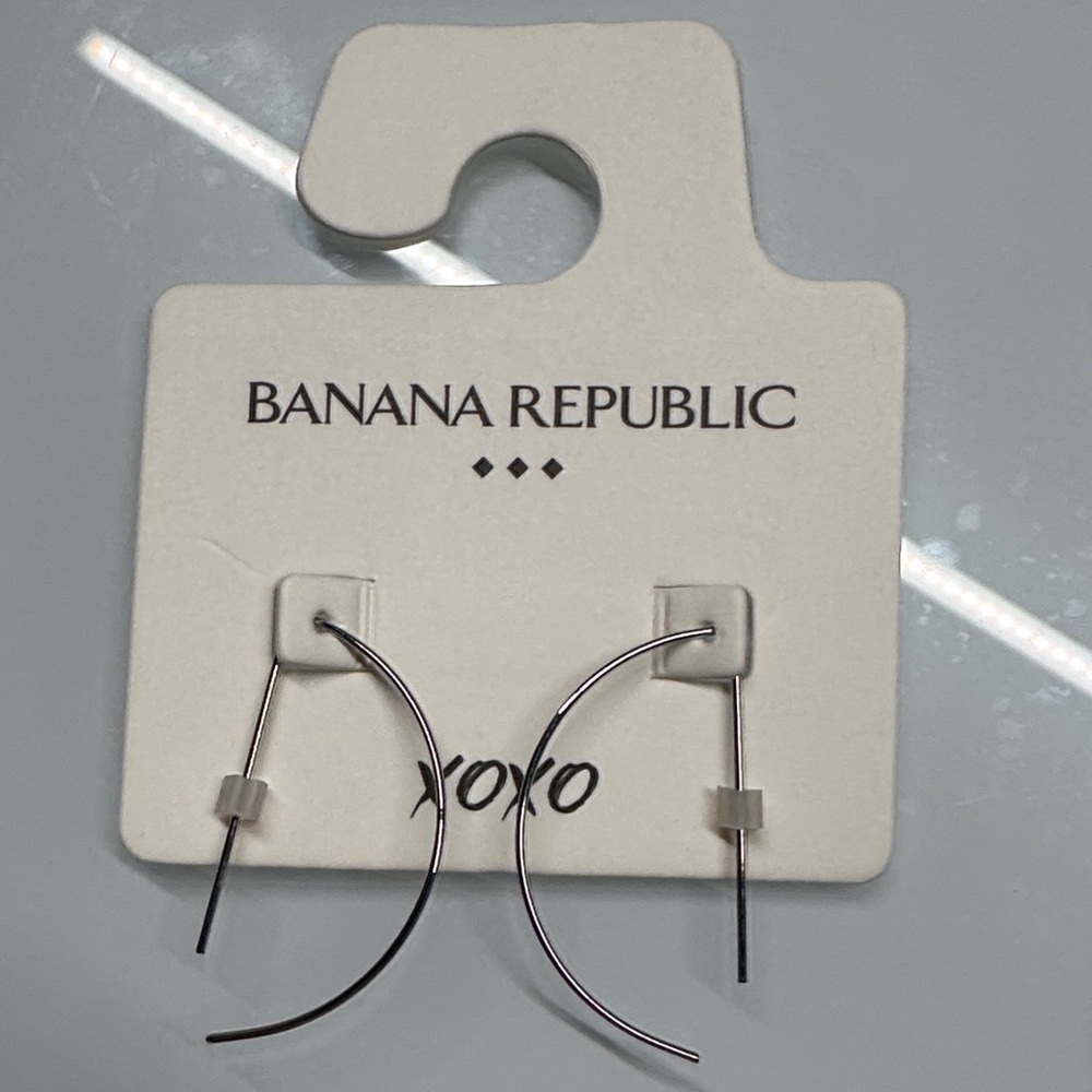 Banana Republic Sleek Silver Curved Earrings